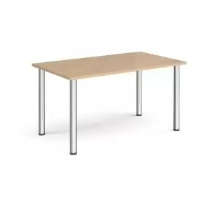 Rectangular chrome radial leg meeting table 1400mm x 800mm - kendal