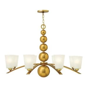 8 Light Multi Arm Chandelier Vintage Brass Finish, E27