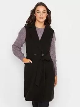 Long Tall Sally Sleeveless Cosy Jacket - Black, Size 14, Women