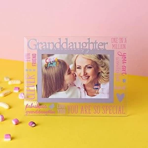 6" x 4" Cheerful Glass Photo Frame - Granddaughter