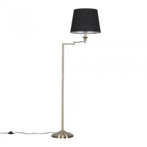 Sinatra Brass Floor Lamp with Black Aspen Shade