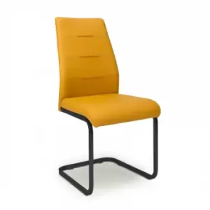 Cordoba Leather Effect Yellow Dining Chair