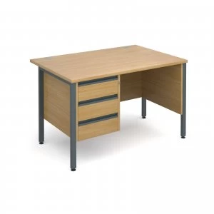 Maestro 25 GL Straight Desk With 3 Drawer Pedestal 1200mm - Graphite H