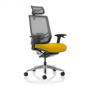 Ergo Click Bespoke Fabric Seat Senna Yellow Black Mesh Back with