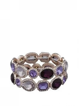 Mood Mood Rose Gold Plated Tonal Purple Stretch Bracelet