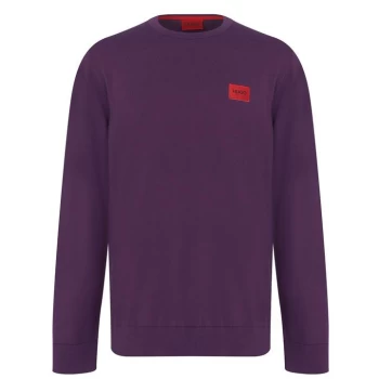 Hugo Boss San Cassius Red Patch Logo Knitted Jumper Purple Size L Men