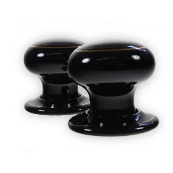 LocksOnline Goldline Black Porcelain Mortice Door Knob Set