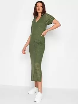 Long Tall Sally Crochet Dress - Green, Size 10-12, Women