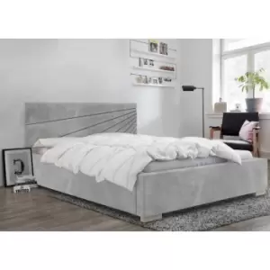 Fenna Bed Small Double Plush Velvet Silver