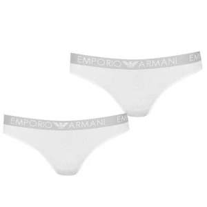 Emporio Armani 2 Pack Thongs White Size L Women