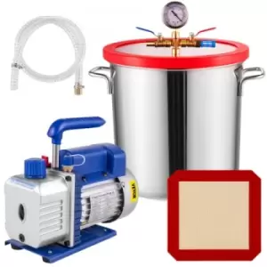 5 Gallon Vacuum Chamber &1/4hp 3cfm Single Stage Vacuum Pump For Removing Gases