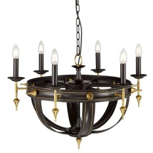 6 Light Chandelier Orb, Gold Finish, E14