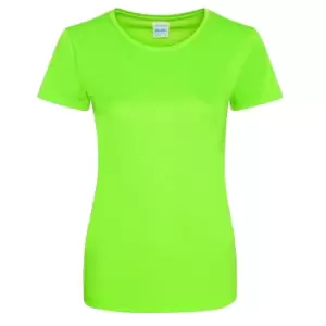 AWDis Just Cool Womens/Ladies Girlie Smooth T-Shirt (L) (Electric Green)