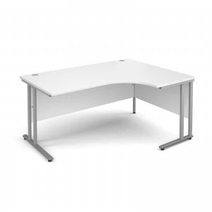 Maestro 25 SL Right Hand Ergonomic Desk 1600mm - Silver Cantilever fra