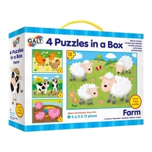 Galt Toys - 4 Farm Jigsaw Puzzles in a Box