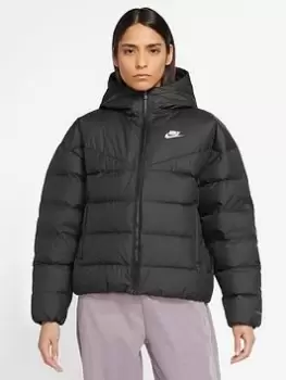 Nike NSW Down Jacket - Black/White, Size XL, Women