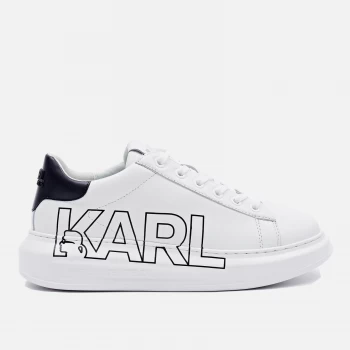 KARL LAGERFELD Womens Kapri Outline Logo Lelather Chunky Trainers - White - UK 7