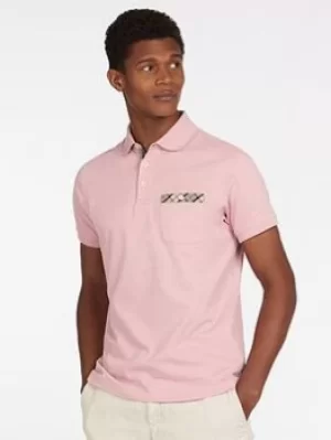 Barbour Hirst Tartan Pocket Polo Shirt, Pink, Size 2XL, Men