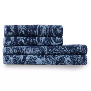 Winter Woods Animal Jacquard 4 Piece Hand/Bath Towel Set Midnight