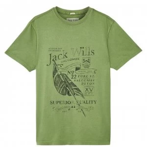 Jack Wills Bondby Graphic Tee - Moss