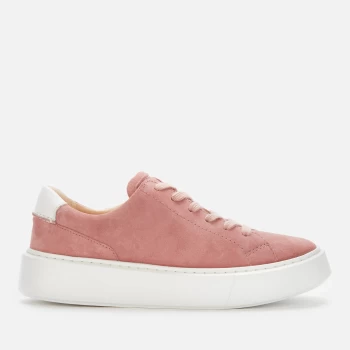 Clarks Womens Hero Lite Lace Suede Flatform Trainers - Rose - UK 6