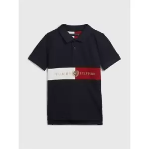 Tommy Hilfiger Icon Centre Flag Polo Shirt Junior Boys - Blue