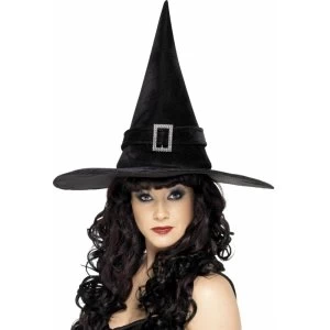 Diamante Buckle Witch Hat