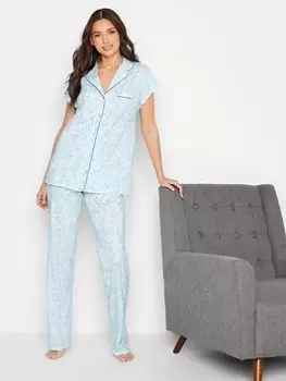 Long Tall Sally Tall Romantic Floral Button Through Pj Set, Blue, Size 14-16, Women