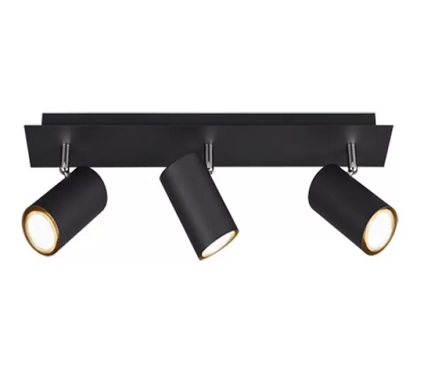 Marley Modern 3 Light Ceiling Spotlight Bar Black Matt