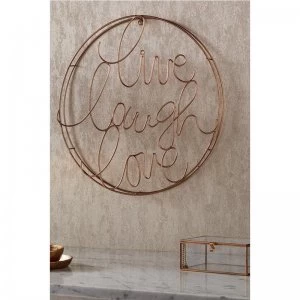 Live Laugh Love Gold Metal Wall Art