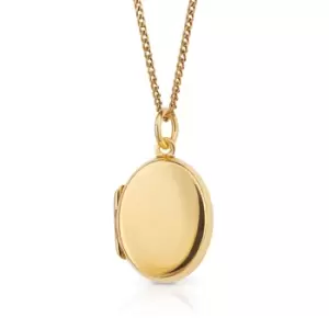 JG Signature Gold Plated Oval Locket Necklace