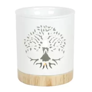 White Tree of Life Cut Out Oil Burner