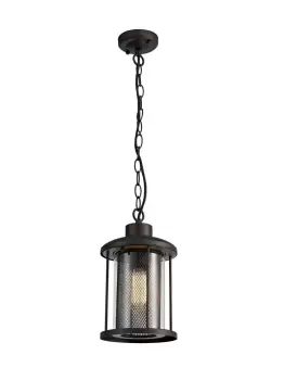 Ceiling Pendant, 1 x E27, Antique Bronze, Clear Glass, IP54