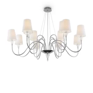 Modern Florero 12 Light Chrome Chandelier with Shades