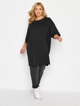 Yours Oversized Tunic. Black, Size 18, Women