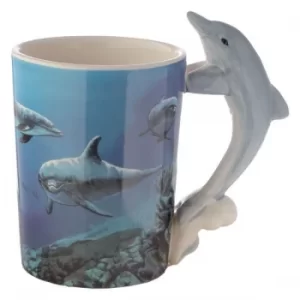 Sealife Printed Mug with Dolphin Handle