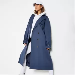 I Saw It First Classic Trench Coat - Blue