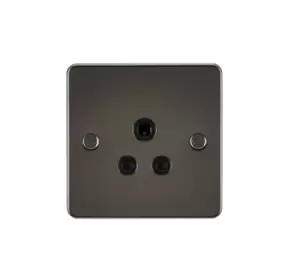 KnightsBridge Flat Plate 5A unswitched socket - gunmetal with Black insert