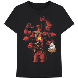 Marvel Comics - Deadpool Arms Mens Large T-Shirt - Black