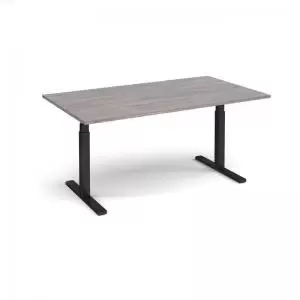 Elev8 Touch boardroom table 1800mm x 1000mm - Black frame and grey oak