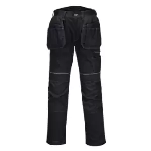 Portwest Mens Holster Stretch Cargo Trousers (46R) (Black)