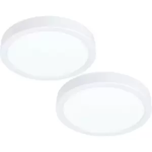 2 PACK Wall / Ceiling Light White 210mm Round Surface Mounted 16.5W LED 3000K