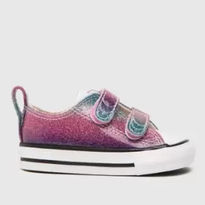 Converse Multi 2v Lo Glitter Girls Toddler Trainers