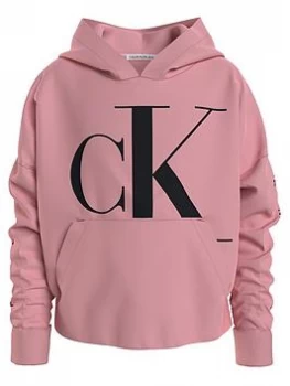 Calvin Klein Jeans Girls Mini Monogram CK Hoodie - Berry Size Age: 16 Years, Women