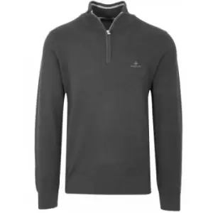 GANT Half Zip Grey Pique Sweatshirt