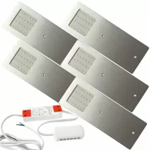 5x aluminium Ultra-Slim Rectangle Under Cabinet Kitchen Light & Driver Kit - Natural White led