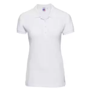 Russell Womens/Ladies Stretch Short Sleeve Polo Shirt (2XL) (White)