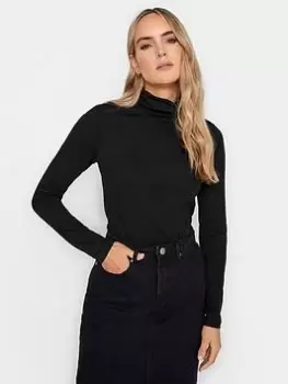 Long Tall Sally Black Jersey Roll Neck Top, Black, Size 22-24, Women