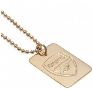 Gold Plated Arsenal Dog Tag & Ball Chain.