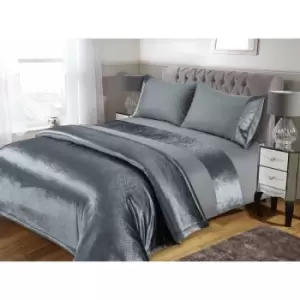 Silver Sparkle Velvet Duvet Set - King